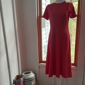 Ann Taylor Vibrant elegance  Pink Midi Dress/salmon color